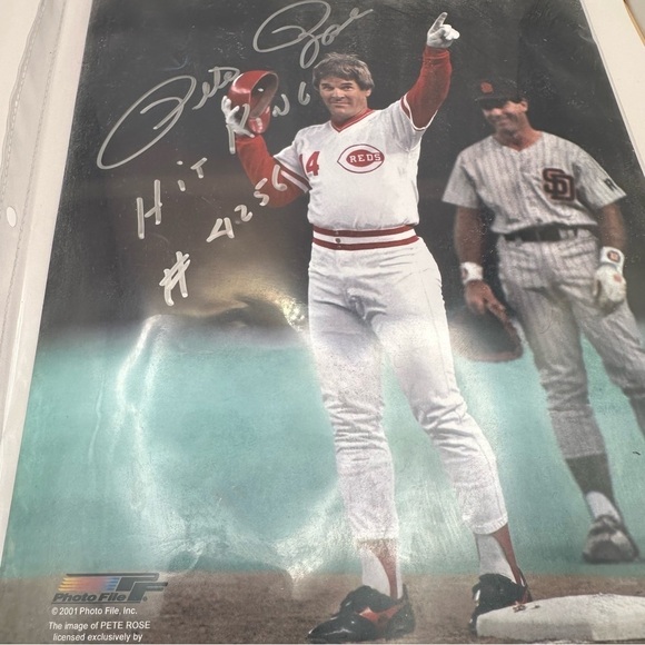 Pete Rose Signed Autographed 8X10 Photo Reds Hit King Inscribed 4192 - Picture 5 of 7